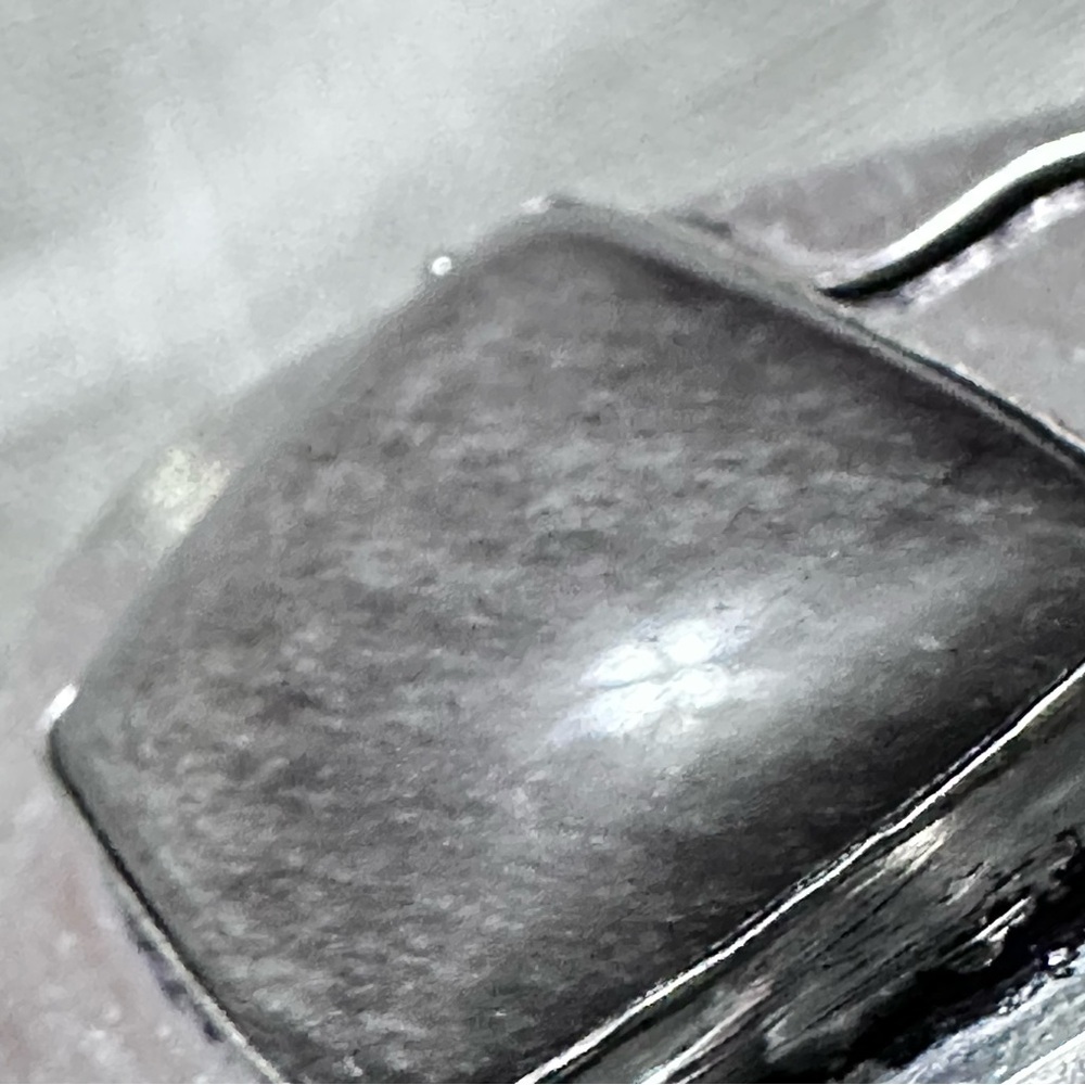 Hand Crafted SILVER SHEEN OBSIDIAN Silver-Tone Necklace Art Deco Style - Picture 7 of 12